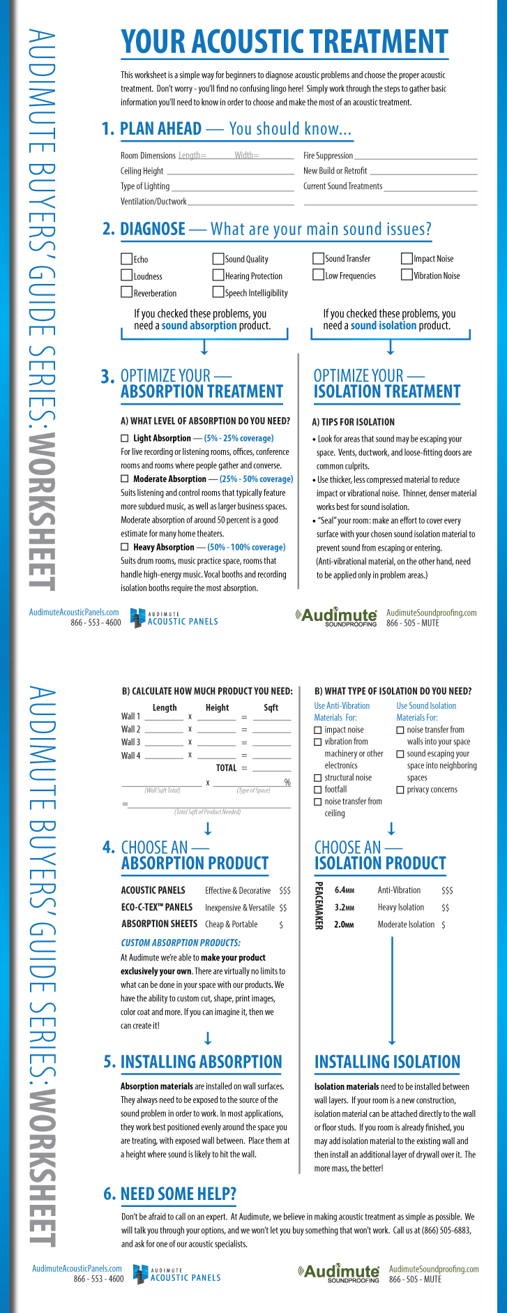 diy acoustic treatment worksheet