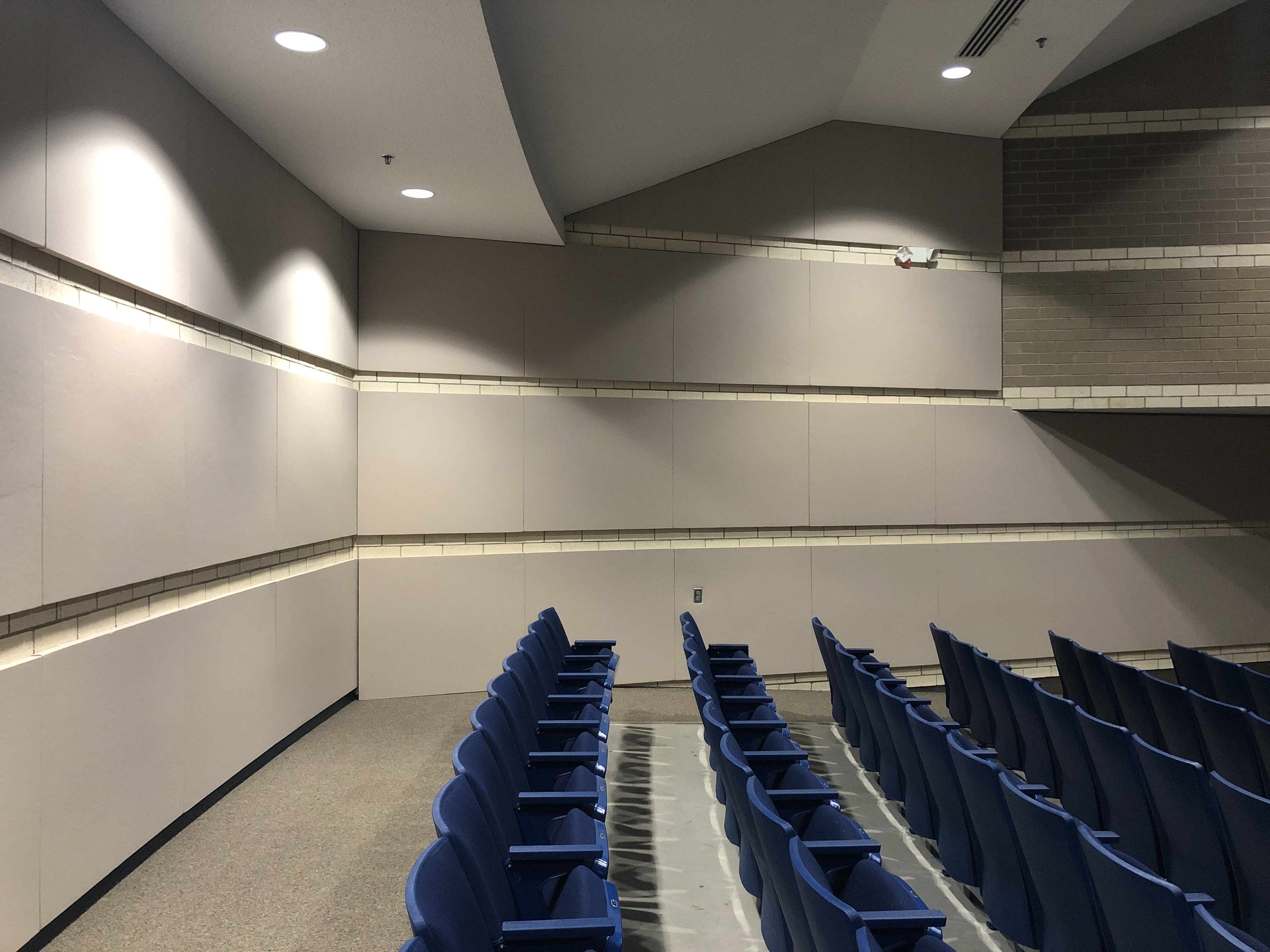 Acoustic Panels in the back of an auditorium
