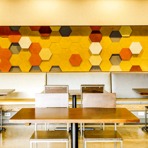 AcoustiColor Shapes in Restaurant